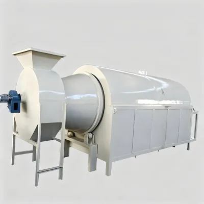 Biomass Fired Rotary Drum Dryer Roaster 2t/h Automatic Sand Wood Chip Grain Drying Roasting Machine Farm
