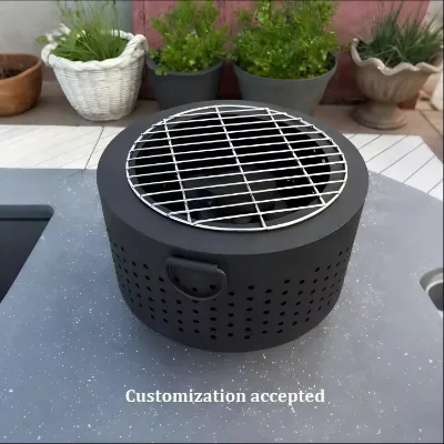 Wood Burning & Charcoal Portable Camping Fire Pit BBQ Grill Stainless Steel Outdoor Backyard Patio