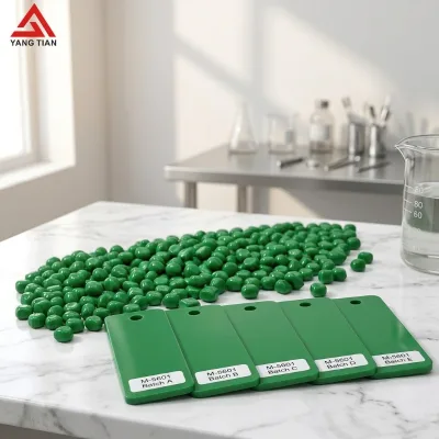 LLDPE Carrier 30% High Elasticity Green Masterbatch Beads High Stretch Green Color Granules for Film Production