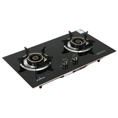 China Wholesale Two Burners LPG Portable Commercial & Household Use Tempered Glass Gas Stove with 8.8kw Heat Power