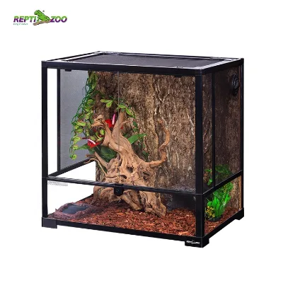 REPTIZOO RK0111N Top Feeding and Ventilation Small Reptile Glass Habitat