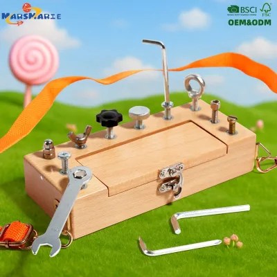 Kids Fine Motor Skills Early Education Pretend Play Montessori Kids Tool Ket Children's Nut Tool Box Wooden Toys for Kids