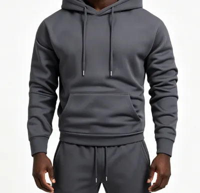 Men Solid Color Hooded Sweatshirt Soft Fleece Pullover Hoodie Casual Long Sleeve Hoodie for Daily Streetwear