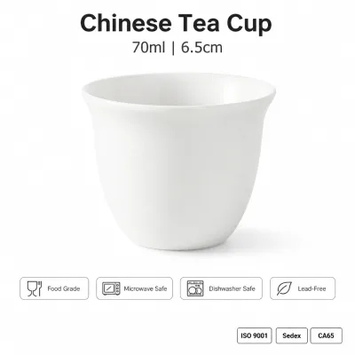 Wholesale 10-Piece White Stoneware Ceramic Tea Cup Set 70ml Handmade Eco-Friendly Lead-Free Microwave/Oven/Dishwasher Safe Tea
