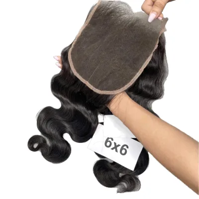 Malaysian Body Wave 6x6 Lace Closure 100% Human Hair Free Part Closure Thin Transparent HD Lace Frontal Closure 5x5 4x4