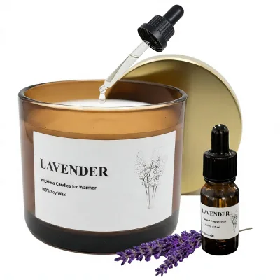 LANJO Lavender Wickless Soy Candles Candle Warmer Lamp 8oz/9oz 10ml Essential Oil Customizable Aroma Indoor/Outdoor Use Birthday