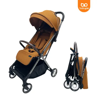 Compact Travel Baby Pushchair with One Hand Fold System Large Storage Basket and UPF 50 Sunshade for Outdoor Use