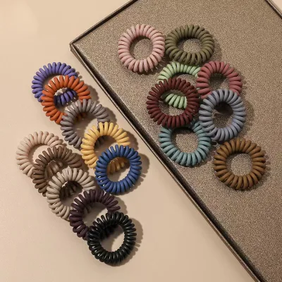 PL  Holder Small Spiral Hair Ties Cheap Elastic Telephone Cord Wire Hair Coils Hair Rubber Bands