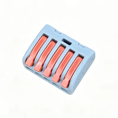 PCT-215 Five Port Lever Wire Connector Reusable Push in Electrical Splice Terminal Block for  Wiring