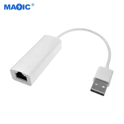 USB 2.0 to LAN RJ45 Wired Ethernet Network Adapter 100Mbps USB Ethernet Adapter ABS Shell for Laptop