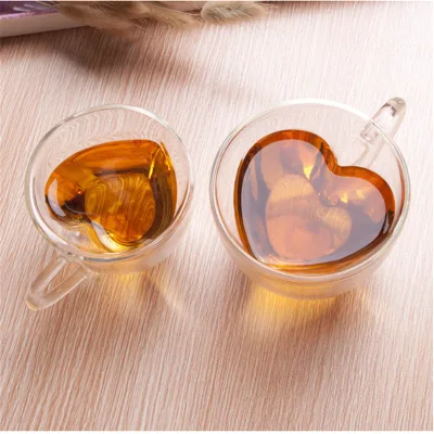 Wholesale Transparent Heat Resistant Double Glass Mug Handle High Borosilicate Glass Asian Zen Style Customizable 240ml Tea Cup