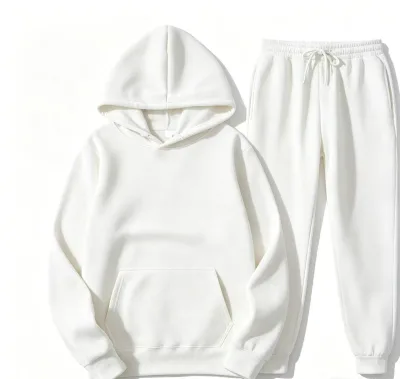 Breathable Stretchy Long Sleeve Solid Color Loose Fit Daily Outfit High Quality High Street Sports Men Hoodies Set