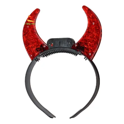 Promotional Luminous Horn Hair Band Flashing Led Devil Horn Headband
