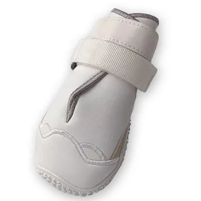 China Pet Factory High Quality White Color Leather Pet Dog Shoes