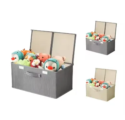 New Trend Foldable Storage Container  Fabric Box Organizer Stackable Storage Box for Clothing Storage Bins With Lids