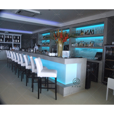 Straight Shape Cafe Coffee Shop Cashier Counter Restaurant Blue Bar Counter