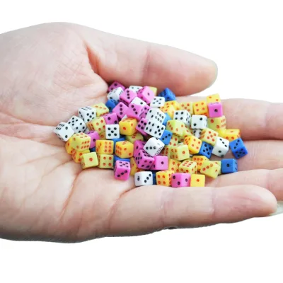 Mini 5mm Acrylic Colored Cube Gaming Dice Set for Tabletop Board Games Roleplay Math Teaching & Party Fun