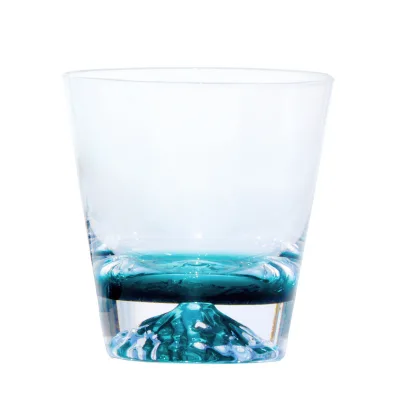 Personalized Japanese Sake Cup Classic Design Home Use Mount Fuji Glass Cup with Gradient Snow Mountain Iceberg Features