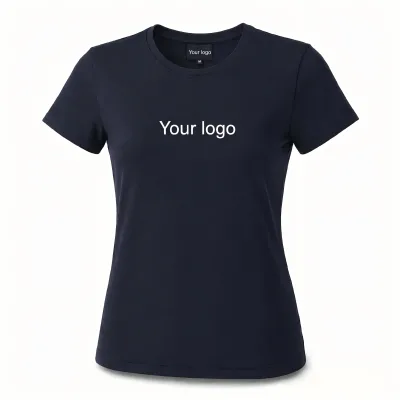 Custom Women's Heavyweight 100% Cotton T-Shirts-Eco-Friendly Silk Screen Logo Printing Regular Fit 220g Fabric Summer Casual