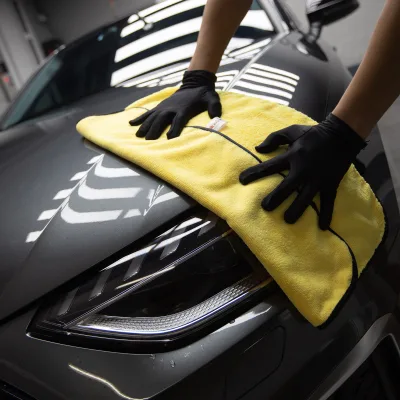 Microfiber Towel 40*60CM Satin Edge Car Cleaning Cloths Twisted Loop Car Drying Towel for Car Washing