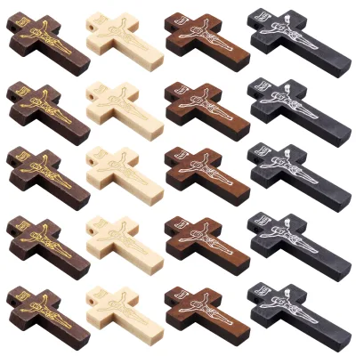 Catholic Large Easter Home Handmade Wall Rosary Painted Christian Wood Crafts Jesus Long Crucifix Small Wall Hanging