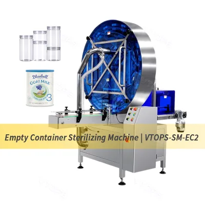 VTOPS Milk Powder Filling Line Non-Magnetic Round Empty Container Aluminum Can Sterilizing Machine