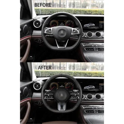 Custom Carbon Fiber Melanin Leather Steering Wheel Mercedes AMG G-Class E-Class W463 W464 W213 W205 W222 W207