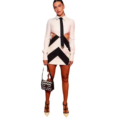 High Quality Celebrity Evening Long Sleeve Elegant Club Party Dress Women