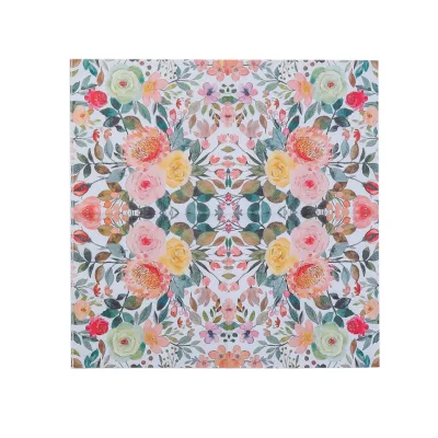 33X33cm Square with Custom Logo Options 2ply Flower Printed Disposable Paper Napkins
