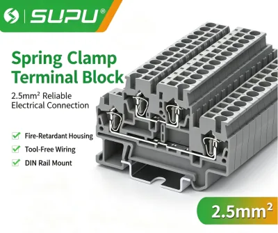 SUPU TCD2.5 2.5mm Push in Din Rail Double Level Terminal Blocks