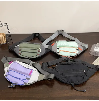 Fashion Trendy Unisex Crossbody Waist Bag Water Repellent Large Capacity Couple Chest Pack for Commute Travel