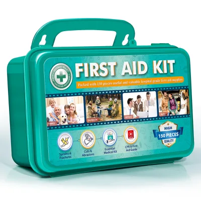 DIN 13157 OEM Widely Used Green 150 Piece Emergency Survival Kit First Aid Kit for Camping Office Cpr Training