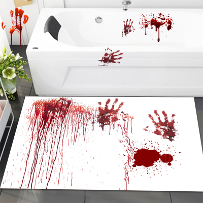 Halloween Prank Blood Bath Mat Bathroom Shower Mat Blood Bath Mat
