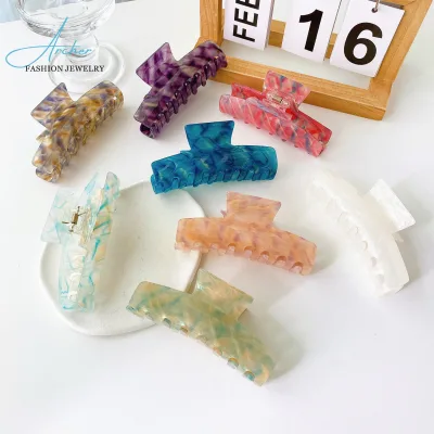 Korean Elegant Large Acetic Acid Hair Clip 11.5cm Acrylic Hair Clip Bath Clip Gradual Hair Accessories