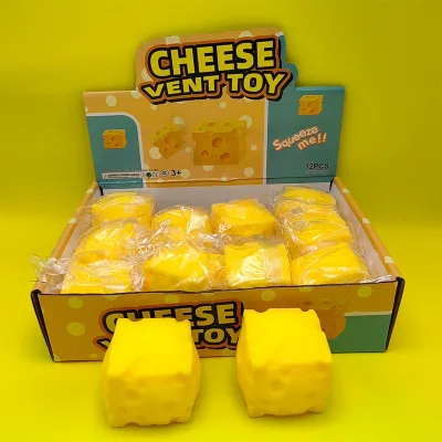 Cross Border Xiaohongshu Hot Sale Square Cheese Squeeze Gift Creative Soft Slow Rebound Extrusion Venting Gift
