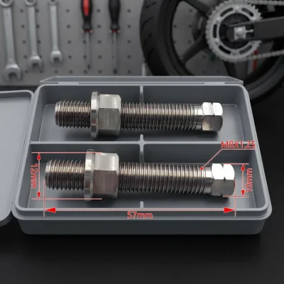 Aerospace Grade 5 Titanium Chain Adjuster Hex Head Bolt with Nut for KTM