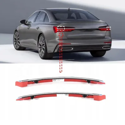 For Audi A6 C8 2019 Rear Tail Light Trim Strip 4K5853955 4K5853956 ABS Chrome Plated Direct Replacement