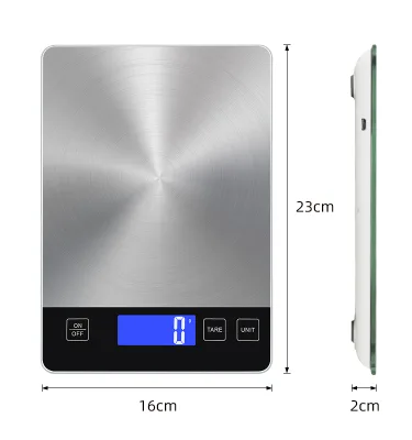 Dr.Heng Guangdong Electronic Battery Powered LCD Digital Kitchen Scale Stainless Steel 15kg 1g Auto Shut off CE Certified