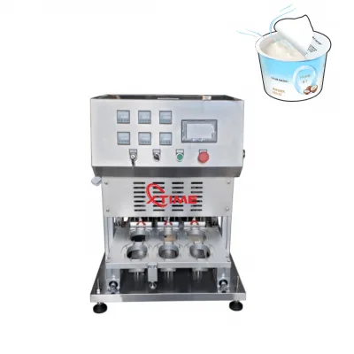 Xtime Semi Automatic 2/4/6 Heads Pre Cut Film Plastic Aluminum Roll Film Cup Sealing Machine