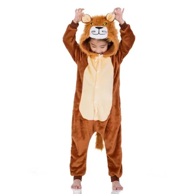 Autumn Winter Cartoon Children Clothes Cute Baby Jumpsuit Pajamas Home Clothes Long Sleeve Flannel Onesie Sleepwear