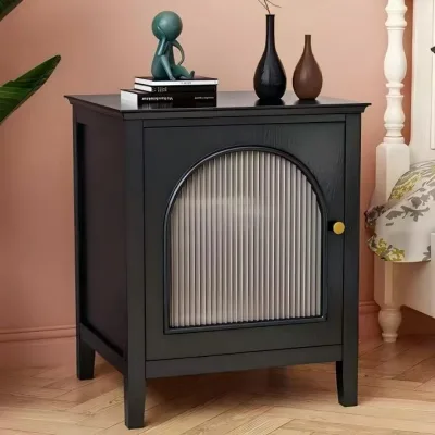 Solid Wood French Style Luxury Bedside Cabinet-Multi-Functional Storage Bedroom Furniture Antique Design Eco-Friendly Features