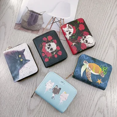 Custom Branding Gift RFID Blocking Anti-magnetic Car Coin Purse ID Cards Case for Vehicle Bi-fold Fashion Style Convenience