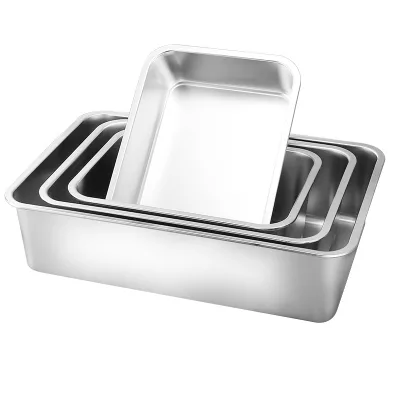 Stainless Steel Rectangle Deep Water Basin Handle for Vegetable Food Washing Eco-Friendly Dishwasher Safe Colanders Strainers