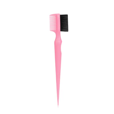 Pink Double Side Eyebrow Brush Plastic Nylon Edge Control Brush 2 in 1 Eyebrow Comb for Women
