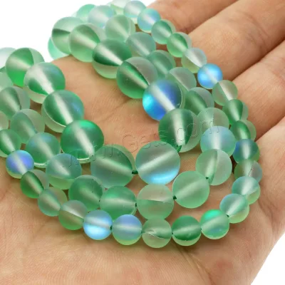 Wholesale Glitter Labradorite Glass Beads Size 6/8/10/12mm Round Frosted Hole:Approx 1mm Approx 14.9 Inch 1400735