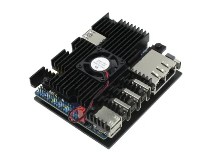 Orange Pi 5 Plus Aluminum Alloy Heat Dissipation Case Orange Pi 5 Plus Cooling Fan Protective Case