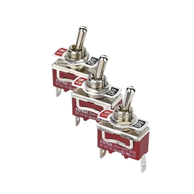 Metal SPST Rocker Switch 15A 250V AC On-Off with Screw Terminal