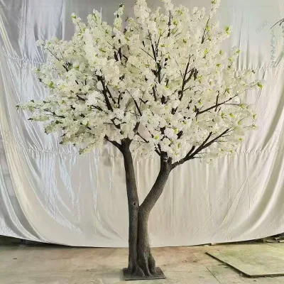 Wedding Backdrop Event Decor Centrepiece Centerpiece Artificial Cherry Blossom Trees Fake Sakura Flowers Tree White Table