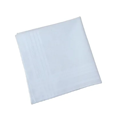 M002-A Printable Embroiderable Wedding Christmas Gift Large Square17"x 17"Kerchief Satin Fabric White Cotton Men's Handkerchief