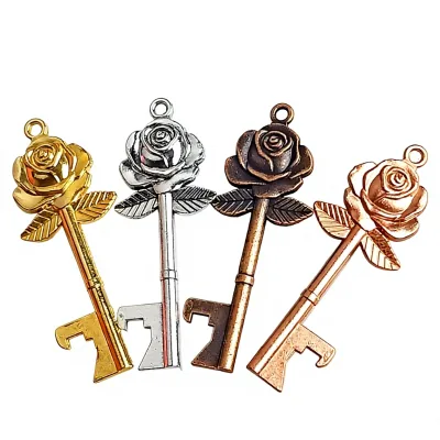 Rose Flower Key Bottle Opener for Wedding Guests Rustic Party Bridal Shower Decorations